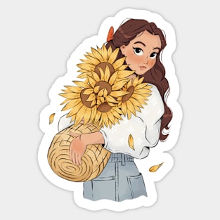 Sunflower Girl Sticker